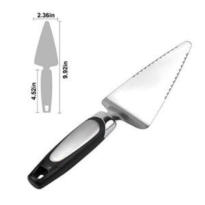 HQDeal Stainless Steel Pie Server Pizza Cake Cutter, Serrated Edges on Both Sides Suitable for Right-handed or Left-handed Chef