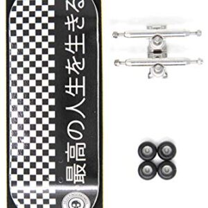 Skull Fingerboards Japan Black Edition 34mm Pro Complete Professional Wooden Fingerboard Mini Skateboard 5 PLY with CNC Bearing Wheels