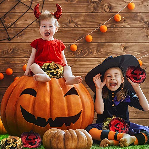 ArtCreativity 6 Pieces Flip Sequins Pumpkin Halloween Toys, Halloween Squishy Toys, Soft Stuffed Toys with Color-Changing Sequins, Fun Halloween Party Favors for Kids, Halloween Goodie Bag fillers