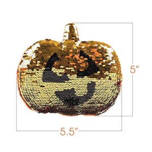 ArtCreativity 6 Pieces Flip Sequins Pumpkin Halloween Toys, Halloween Squishy Toys, Soft Stuffed Toys with Color-Changing Sequins, Fun Halloween Party Favors for Kids, Halloween Goodie Bag fillers