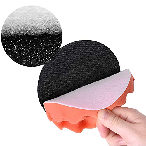 8 Pieces Polishing Sponge Wheel Set 3 Inch Buffing Pads Kit Car Polishing Pad Kit Foam Polish Pads Polisher Attachment for Car Sanding(6 Polishing Pads+1 Thread Drill Adapter with Shank)