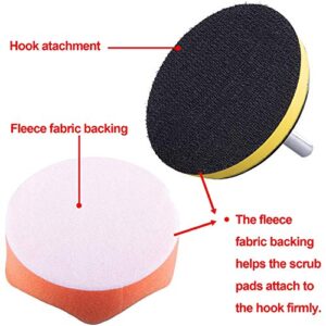 8 Pieces Polishing Sponge Wheel Set 3 Inch Buffing Pads Kit Car Polishing Pad Kit Foam Polish Pads Polisher Attachment for Car Sanding(6 Polishing Pads+1 Thread Drill Adapter with Shank)