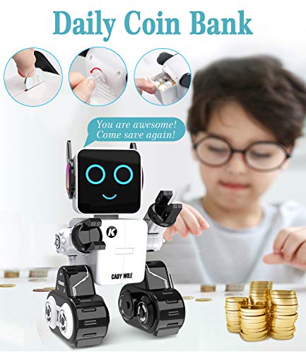 Robot Toy for Kids, Intelligent Interactive Remote Control Robot with Built-in Piggy Bank Educational Robotic Kit Walks Sings and Dance for Boys and Girls Birthday