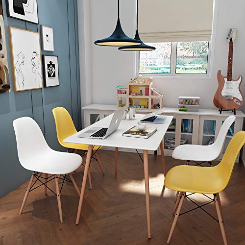 CozyCasa 7.2 Inch Kitchen Dining Table Modern Dining Table for Small Spaces Home Office Kitchen Dining Room Cafe, Simple Dinner Table in White, 7.2 Inch