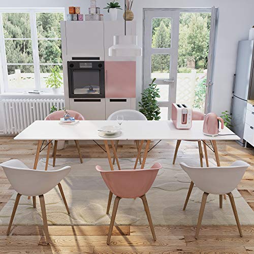 CozyCasa 7.2 Inch Kitchen Dining Table Modern Dining Table for Small Spaces Home Office Kitchen Dining Room Cafe, Simple Dinner Table in White, 7.2 Inch