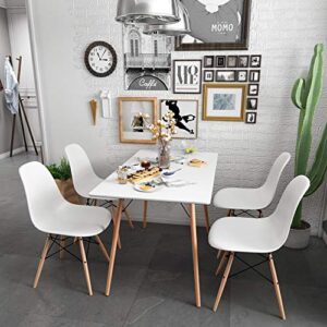 CozyCasa 7.2 Inch Kitchen Dining Table Modern Dining Table for Small Spaces Home Office Kitchen Dining Room Cafe, Simple Dinner Table in White, 7.2 Inch