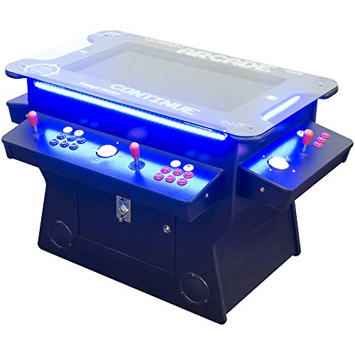 Creative Arcades Full Size Commercial Grade Cocktail Arcade Machine | 2 Player | 4500 Games | 32" LCD Lifting Screen | 3 Sided | 4 Sanwa Joysticks |Trackball | 2 Stools Included | 3 Year Warranty