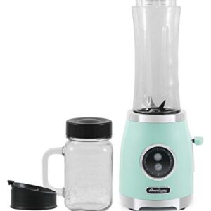 Americana EPB399M by Elite Glass Mason Jar Blender with 17oz Jar + 20oz. Sports Bottle, Blend Personal Smoothie, Crush Ice, Shakes, Keto Protein, 300 Watts