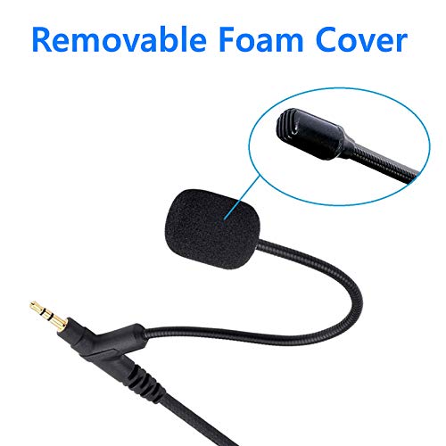 Mr Rex Boom Mic for Headphone 3.5mm Cable with Microphone Volume Control and Mute Switch Compatible with Playstation PS4 Xbox One Controller, Smartphone Tablet Laptop PC