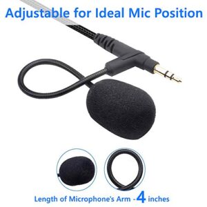 Mr Rex Boom Mic for Headphone 3.5mm Cable with Microphone Volume Control and Mute Switch Compatible with Playstation PS4 Xbox One Controller, Smartphone Tablet Laptop PC