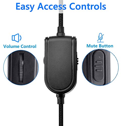 Mr Rex Boom Mic for Headphone 3.5mm Cable with Microphone Volume Control and Mute Switch Compatible with Playstation PS4 Xbox One Controller, Smartphone Tablet Laptop PC