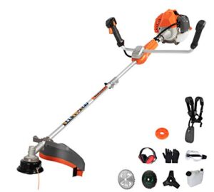 proyama 51.7cc 2-cycle gas powred weed eater weed trimmer, 3-in-1 gas string trimmer and brush cutter, anti-vibration system tube