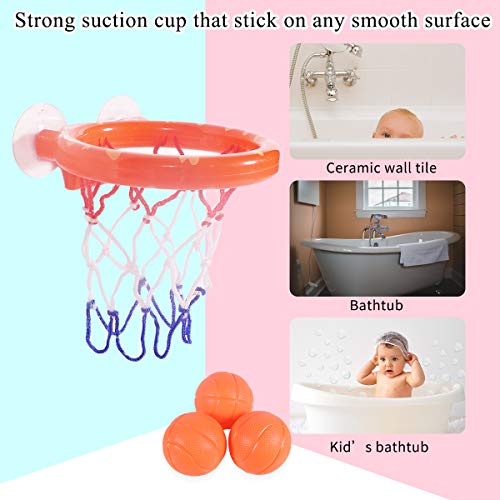 KXT Baby Bath Toys, Basketball Toy with Suction Cup, Bath Toy for Toddler, Toy for Boys & Girls 3 Months and up, Perfect Baby Toy for Gift