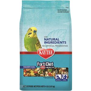 kaytee forti-diet pro health with natural colors parakeet food, 4 lbs.
