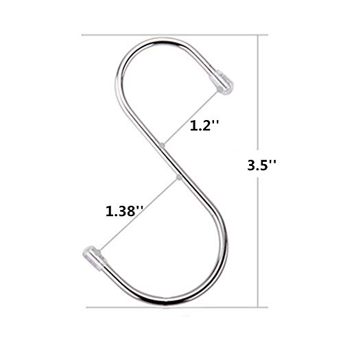 S Hooks Heavy Duty, S Hooks for Hanging Clothes Kitchen, Work Shop, Bathroom, Garden, Hanging Pot, Pan, Cups, Plants, Bags, Jeans, Towels