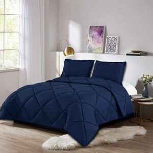 TOPLUXE Queen Comforter Se(Queen, Navy Blue)