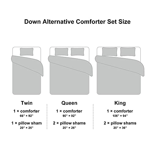 TOPLUXE Queen Comforter Se(Queen, Navy Blue)