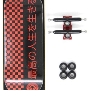 Skull Fingerboards Japan Red Edition 34mm Pro Complete Professional Wooden Fingerboard Mini Skateboard 5 PLY with CNC Bearing Wheels