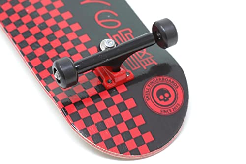 Skull Fingerboards Japan Red Edition 34mm Pro Complete Professional Wooden Fingerboard Mini Skateboard 5 PLY with CNC Bearing Wheels