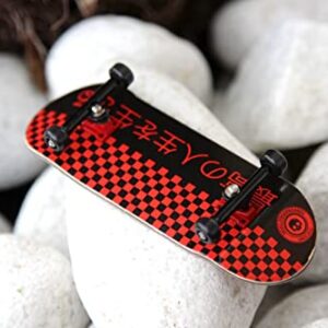 Skull Fingerboards Japan Red Edition 34mm Pro Complete Professional Wooden Fingerboard Mini Skateboard 5 PLY with CNC Bearing Wheels