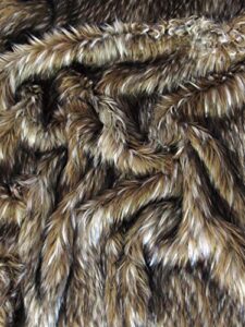 ecoshag™ faux fake fur animal short/long pile coat costume fabric (wolf series 2) sold by the yard diy scarfs rugs accessories fashion (timber wolf)