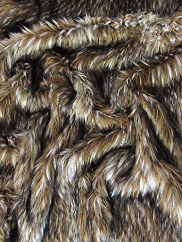 Ecoshag™ Faux Fake Fur Animal Short/Long Pile Coat Costume Fabric (Wolf Series 2) Sold by The Yard DIY Scarfs Rugs Accessories Fashion (Timber Wolf)