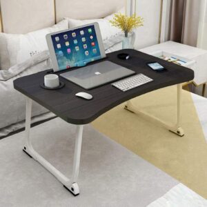 MGsten Laptop Bed Table, XXL Portable Laptop Desk with Cup Holder, Foldable Desk with Drawer, Standing Lap Table Tray in Couch/Office(27.5”x18.9”x11”)