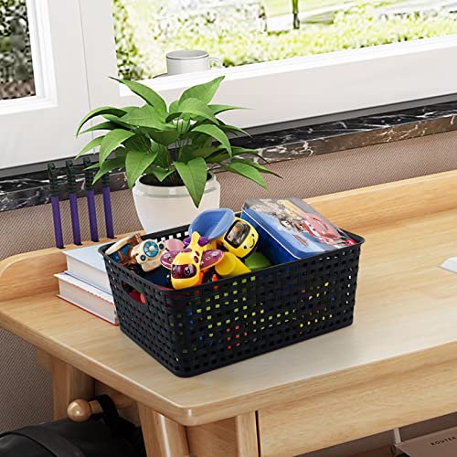 Joyeen Plastic Weave Baskets, Cupboard Storage Bins, 4 Pack