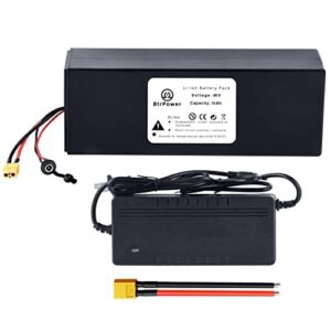 btrpower 36v 48v ebike battery,10ah lithium ion battery pack with 3a charger and bms for electric bike,scooter,motorcycle,250w 350w 500w 750w motor