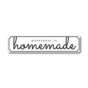 happiness is homemade kitchen sign, home decor, kitchen decorative aluminum sign - 4 x 18 inches