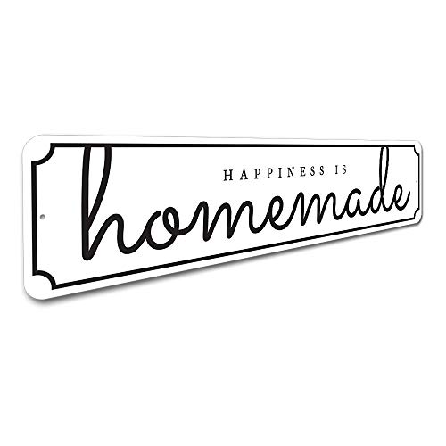 Happiness is Homemade Kitchen Sign, Home Decor, Kitchen Decorative Aluminum Sign - 4 x 18 inches