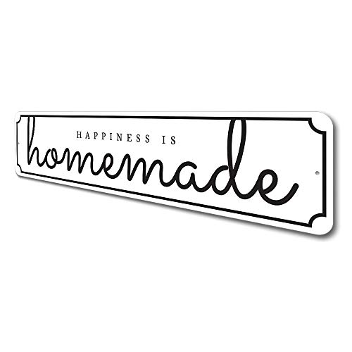 Happiness is Homemade Kitchen Sign, Home Decor, Kitchen Decorative Aluminum Sign - 4 x 18 inches