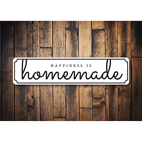 Happiness is Homemade Kitchen Sign, Home Decor, Kitchen Decorative Aluminum Sign - 4 x 18 inches