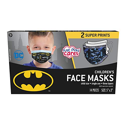 Masks Children’s Single Use Face, Batman™, 14 Count, Small, Ages 2-7, by Just Play