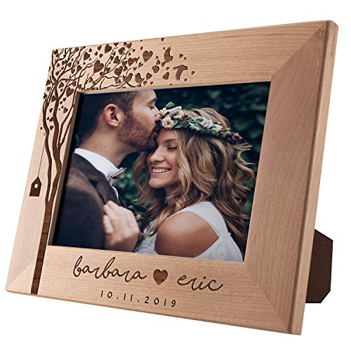 Valentines Day Gifts for Her, Personalized Wedding Picture Frame 5x7 - You and Me, Romantic Wedding Gifts for The Couple, Custom Wedding Photo Frame, Anniversary, Engagement, Mr & Mrs Gifts