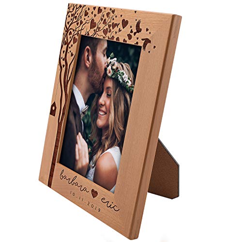 Valentines Day Gifts for Her, Personalized Wedding Picture Frame 5x7 - You and Me, Romantic Wedding Gifts for The Couple, Custom Wedding Photo Frame, Anniversary, Engagement, Mr & Mrs Gifts