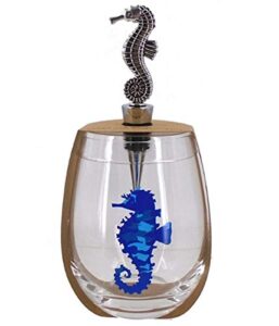 chesapeake bay 71669 2 piece seahorse wine glass with stopper