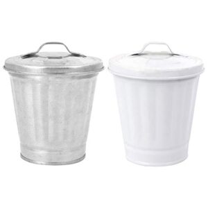 2pcs mini garbage can imikeya table trash can recycling metal counter top garbage bin small paper basket