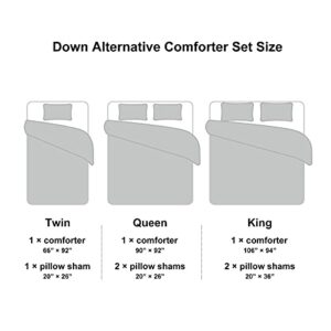 TOPLUXE Queen Comforter Set, All Season Quilted Duvet Insert with 2 Pillow Shams, Microfiber Bedding Comforter Sets Queen, Lightweight (Queen, Grey)