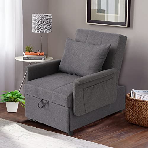 BINGTOO Sleeper Sofa Chair Bed 3 in 1 Convertible Chair Multi-Function Folding Ottoman Sleeper, Pull Out Sleeper Chair Bed- Modern Convertible Chair Bed Pull Out Sleeper Couch Bed for Living Room