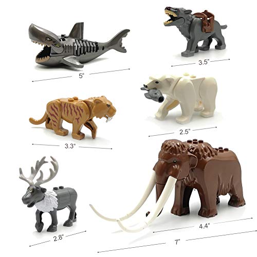 8PCS/Set City Animals Building Blocks Zoon Figures Model Mammoth Sabertooth Educational Toys Compatible Major Block