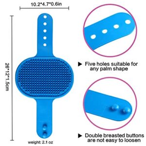 Dog Bath Brush, Aoche Pet Bath Comb Brush Soothing Massage Rubber Comb 2pcs with Adjustable Ring Handle for Long Short Haired Dogs and Cats (blue+rose)