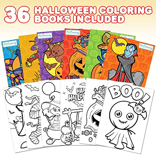 ArtCreativity Halloween Coloring Books for Kids, Pack of 36, 5” x 7” Mini Booklets, Fun Halloween Treats Prizes, Favor Bag Fillers, Birthday Party Supplies, Art Gifts for Boys and Girls