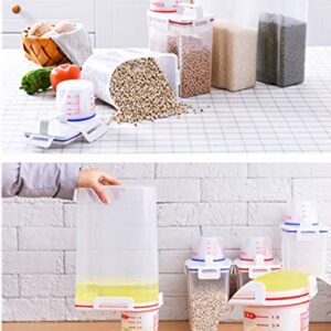 Large Rice Storage Containers Airtight Dry Food Storage Containers, BPA Free Plastic Storage Bin Dispenser with Pourable Spout, Measuring cup for Cereal, Flour and Baking Supplies(3L, Blue Set of 1)