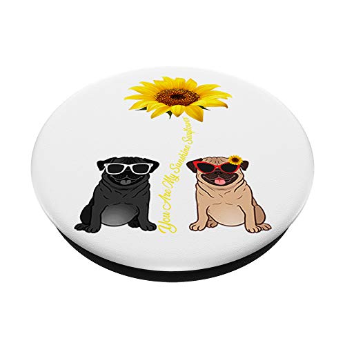 You Are My Sunshine Sunflower Pug PopSockets Grip and Stand for Phones and Tablets