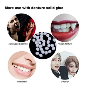 Gustum 2 Different Vampire Fangs Teeth with 1 Tube Teeth Pellets Adhesive, 2 pairs Fairy Pixie Elf Ears, Halloween Horror Party Cosplay Costumes Accessory Prop Decoration