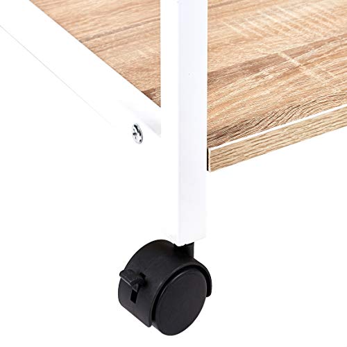 Amazon Basics Multipurpose Rolling Cart, Desk Extender, Natural