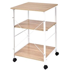 Amazon Basics Multipurpose Rolling Cart, Desk Extender, Natural