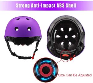 adjustable helmet for ages 5-16 kids toddler boys girls youth,protective gear with elbow knee wrist pads for multi-sports skateboarding bike riding scooter inline skatings longboard roller skate