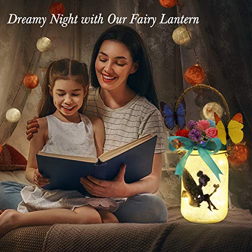 LAYKEN Fairy Lantern Craft Kit for Kids - DIY Make Your Own Fairy Lantern Jar Decor Craft for Girls Age 6 7 8 9 10 Year Old, Great Gift for Girl’s Room,Yard, and Garden Decor Art Project